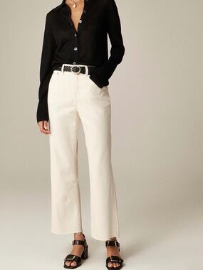 J Crew Mid-Rise Relaxed Kickout Jean, Ecru - NWT